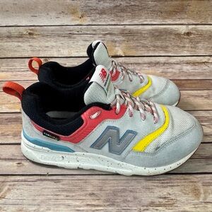 New Balance Kids' Gray, Red, and Yellow Sneakers